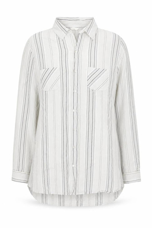 Marks & Spencer Women's Grey Striped Button-Up Shirt
