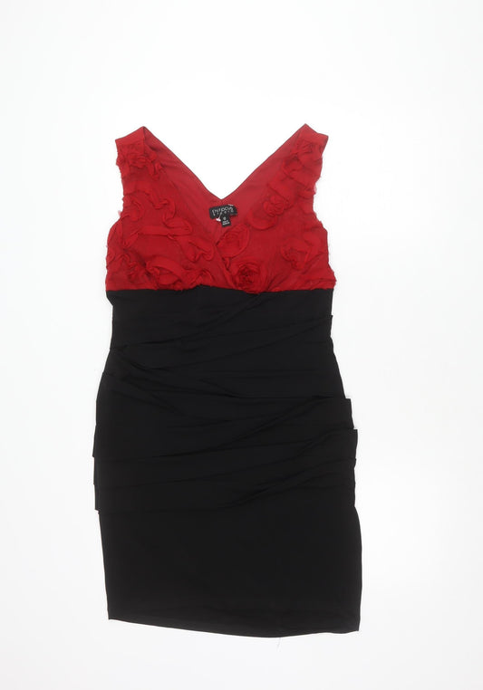 Enfocus Studio Women's Red & Black Sheath Dress 12
