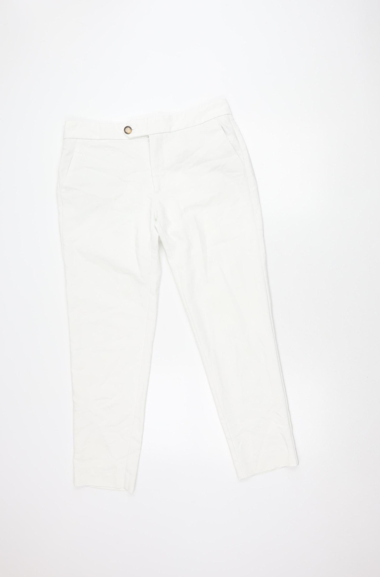 MNG White Straight Women's Trousers Size 14