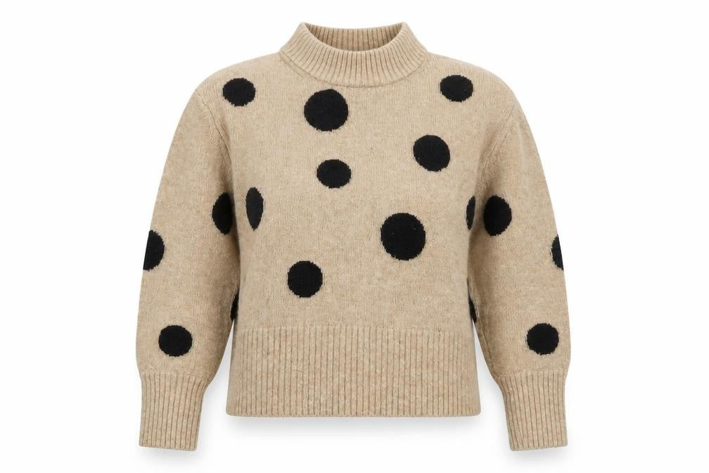 Marks and Spencer Women’s Beige Polka Dot Pullover Jumper