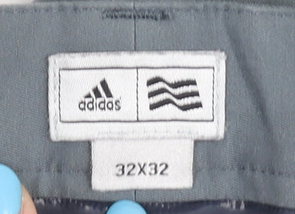 Brand and care label for Adidas Men's Grey Chino Trousers 32X32