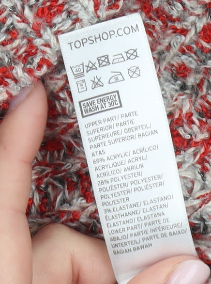 Topshop Women's Multicoloured Roll Neck Jumper Size 8