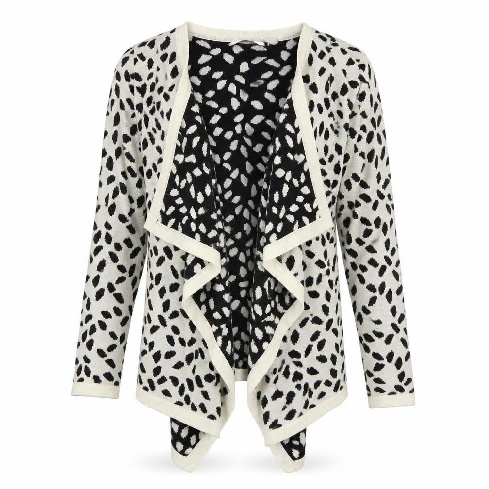 Liz Claiborne Women's Black & Ivory Open Front Cardigan Size S