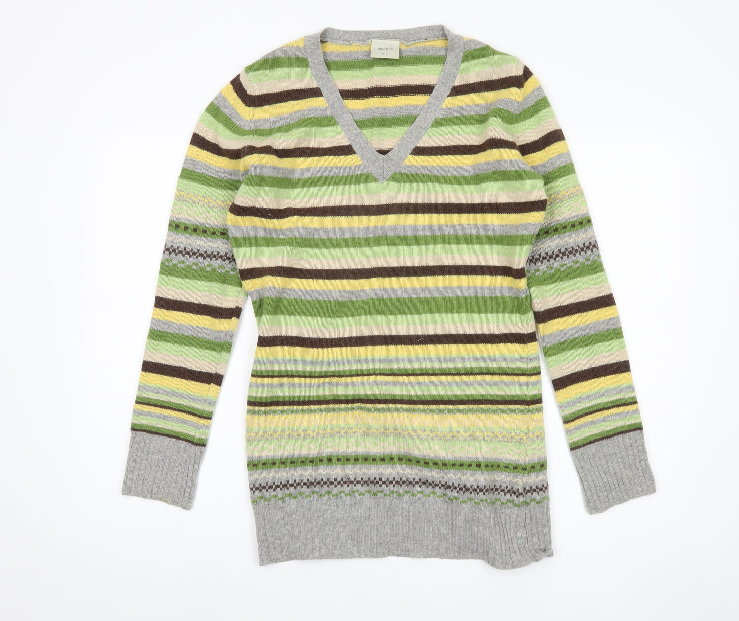 Next Women Multicoloured V-Neck Pullover Jumper Size 12