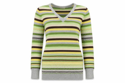 Next Women Multicoloured V-Neck Pullover Jumper Size 12