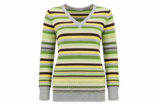 Next Women Multicoloured V-Neck Pullover Jumper Size 12