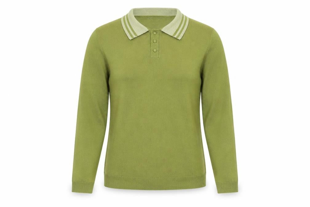 Reclaimed Vintage Women's Green Collared Jumper S