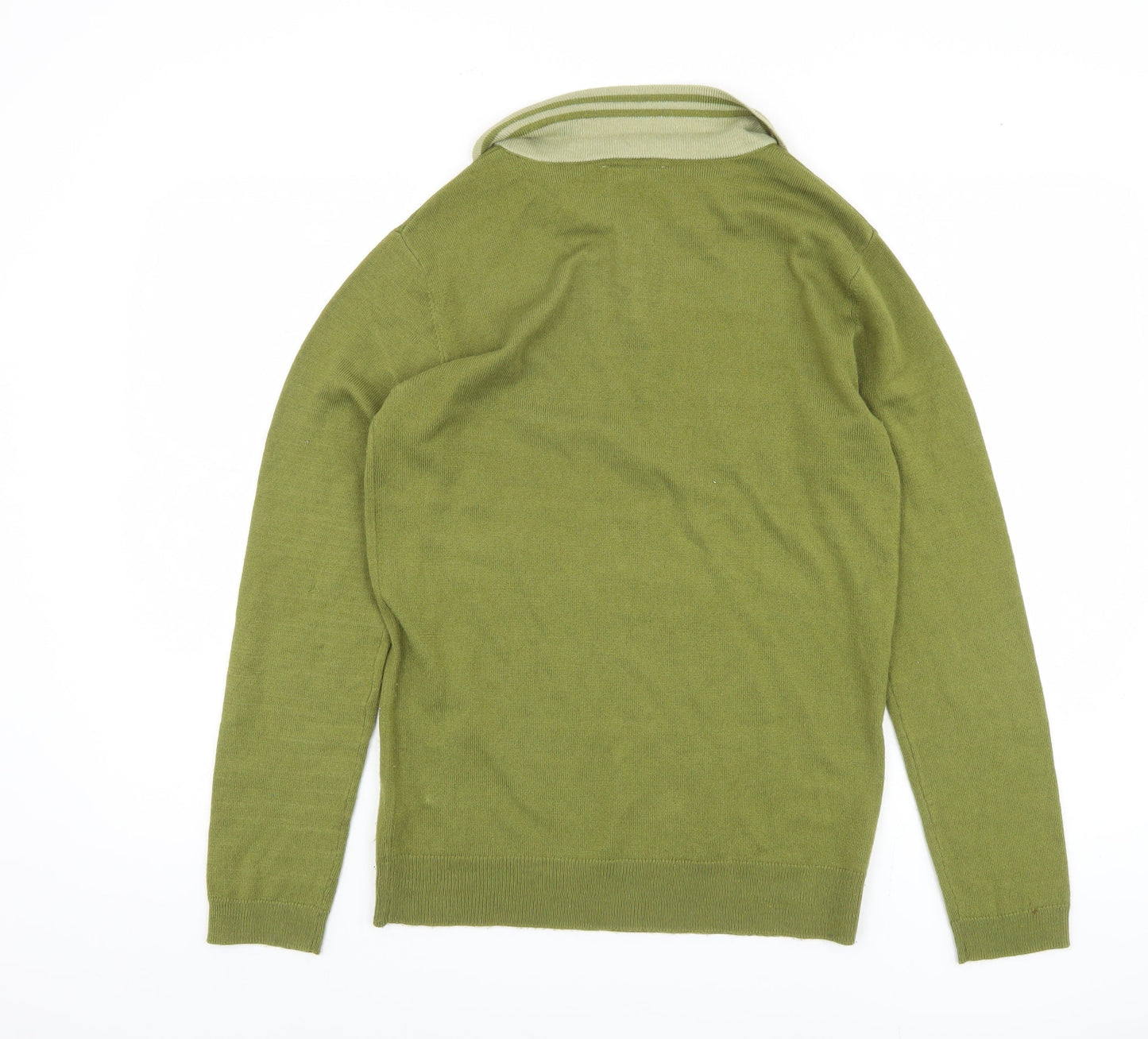 Reclaimed Vintage Women's Green Collared Jumper S