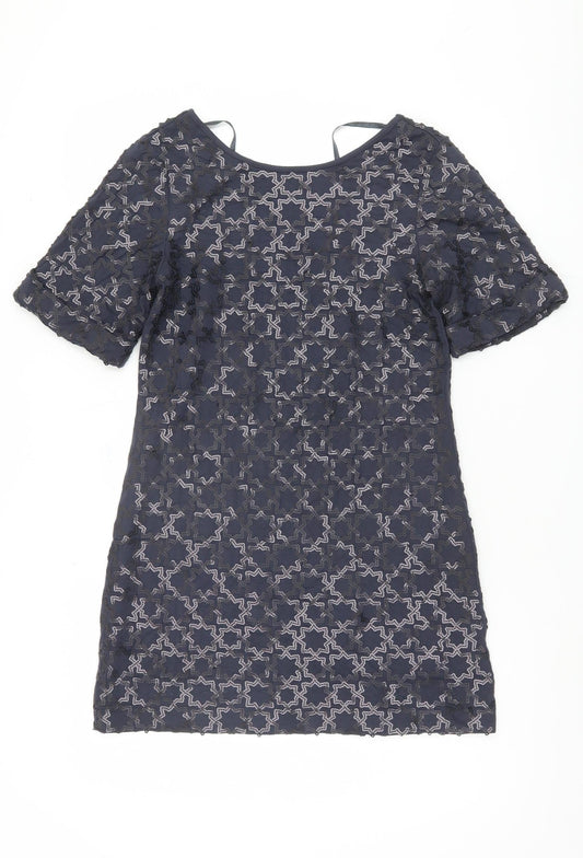 Monsoon Women's Blue Short Sleeve Dress Size 8