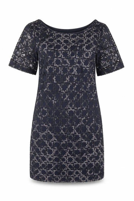 Monsoon Women's Blue Short Sleeve Dress Size 8