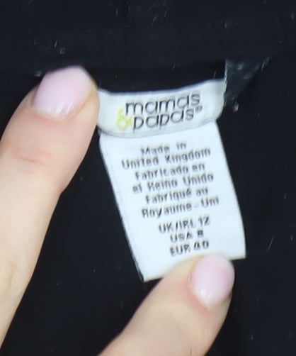 Mamas & Papas Women's Black Blouse UK 12 Long Sleeve