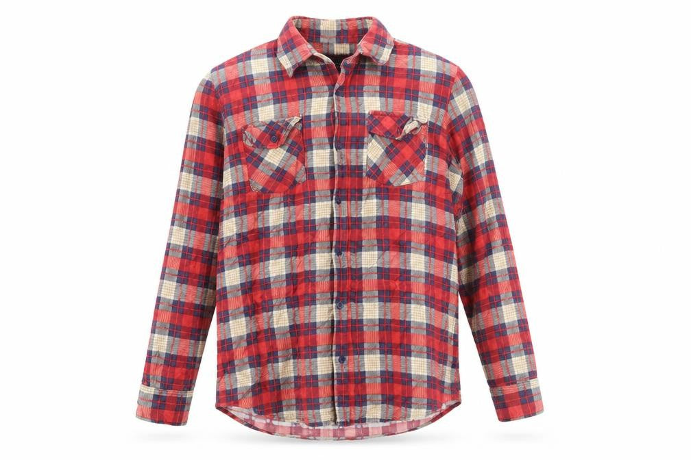 Woodland Men's Red Plaid Cotton Shirt L Casual