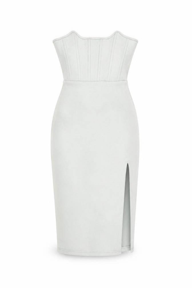 Oh Polly Women's Grey Belted Dress, Size 8, Zip Closure