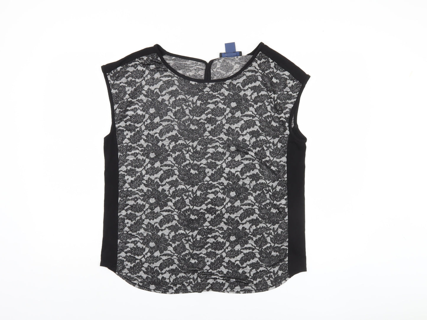 Oasis Black Lace Sleeveless Top - Women's L