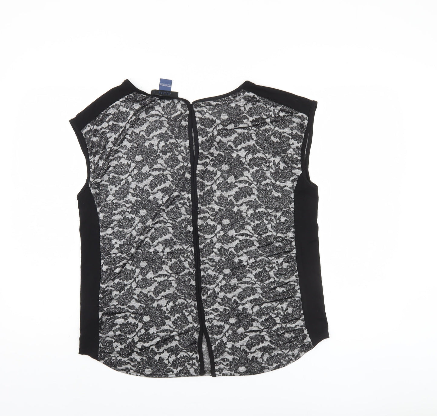 Oasis Black Lace Sleeveless Top - Women's L