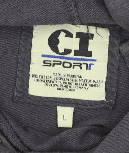 CI Mens Sport Hoodie Black L Pullover College Logo