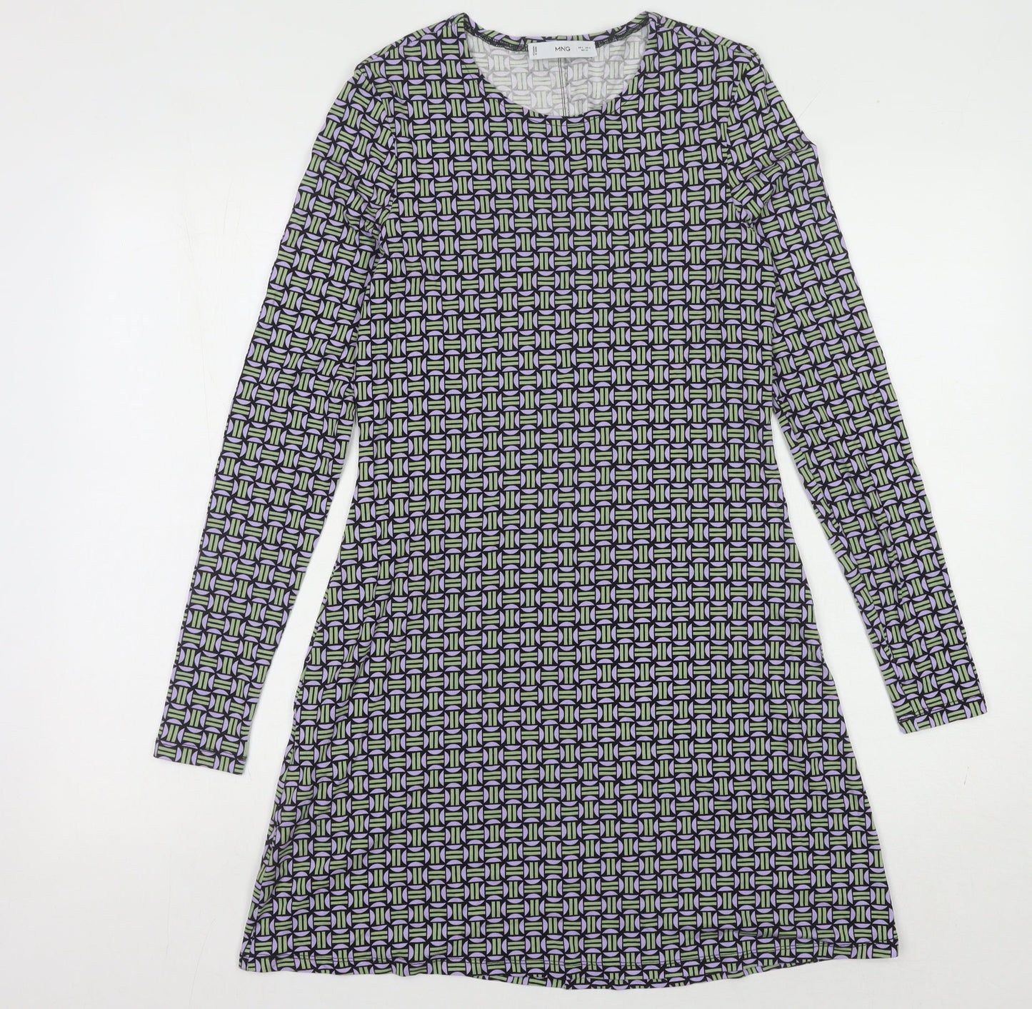 MNG Women's Long Sleeve Geometric Dress Size 8