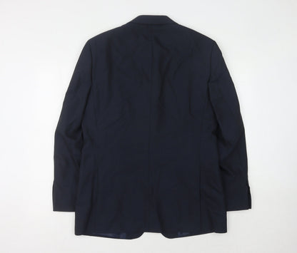 Back view of French Connection Men's Blue Blazer, 38, Formal Wool Jacket