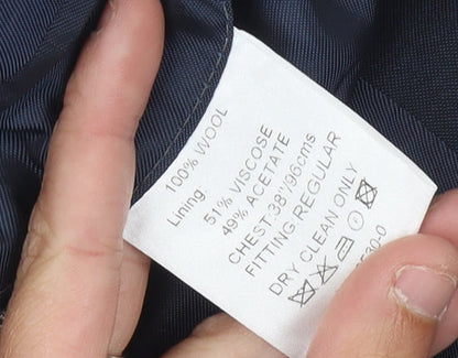 Brand and care label for French Connection Men's Blue Blazer, 38, Formal Wool Jacket