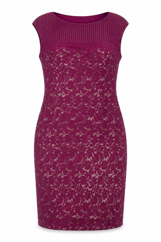 Linea Women’s Purple Floral Lace Dress Size 14