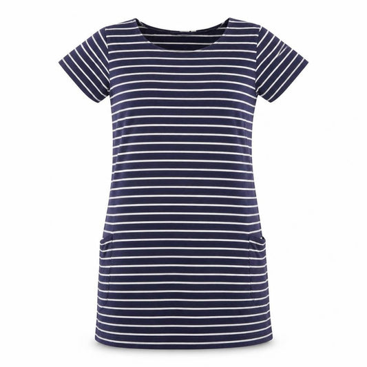 JoJo Maman Bébé Women's Blue Striped T-Shirt Dress S