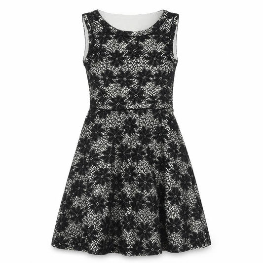Yumi Black Floral Lace Sleeveless Dress Women Size 8