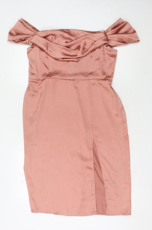 First Distraction Women's Pink Sheath Dress Size 14