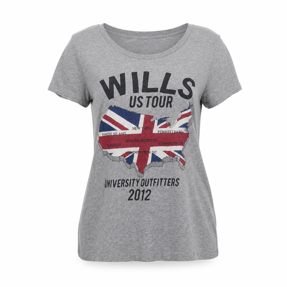 Jack Wills Women's Grey V-Neck T-Shirt Size 8