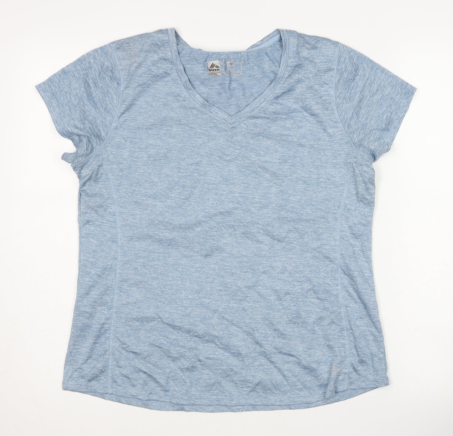 RBX Women's Blue V-Neck T-Shirt, Size L, Lightweight