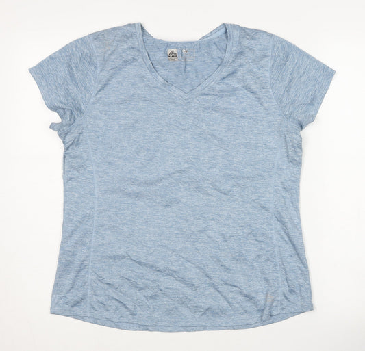RBX Women's Blue V-Neck T-Shirt, Size L, Lightweight