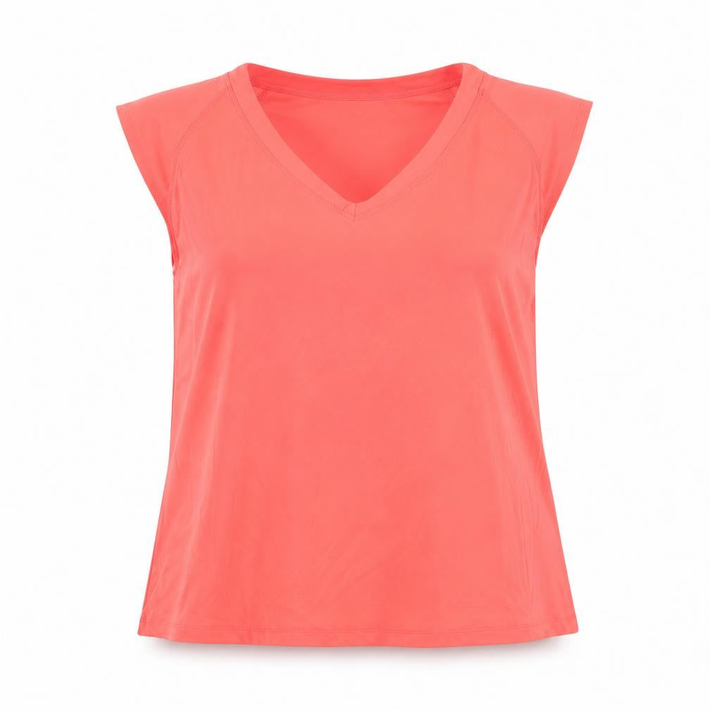 Venice Beach Women's Pink V-Neck Sleeveless T-Shirt