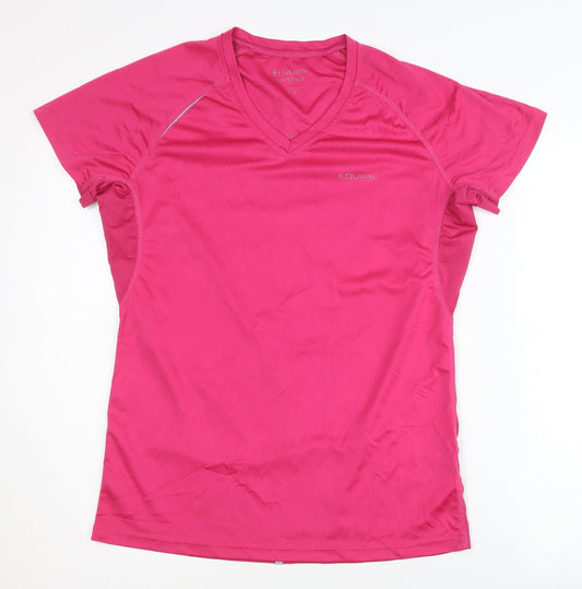 Equipe Sport Women's Pink V-Neck Jersey T-Shirt L
