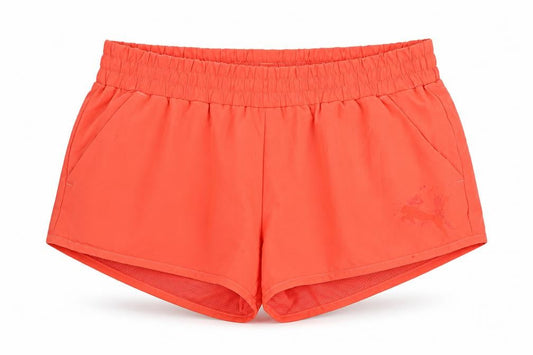 Front view of Puma Women's Orange Athletic Shorts, size 10