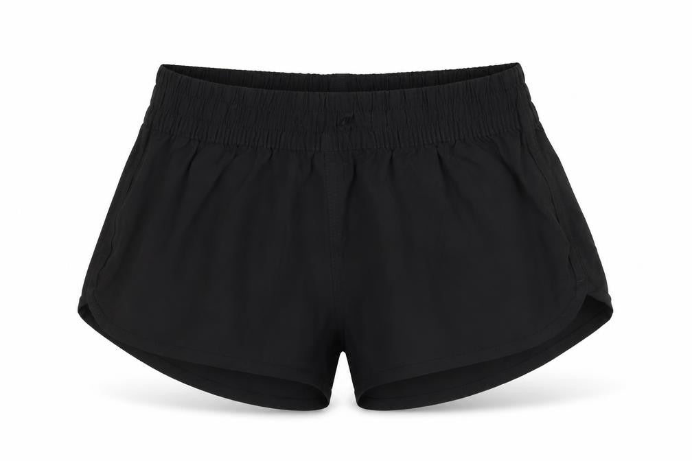 Women's Black Athletic Shorts, Size 6, Elastic Waist
