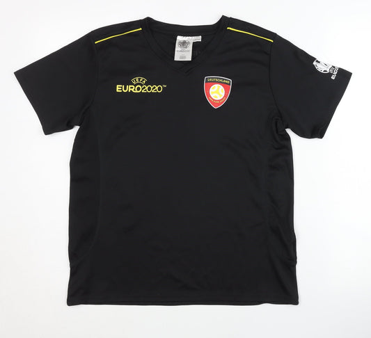 Front view of UEFA Euro 2020 Children's Black Away Shirt, 13-14 Years