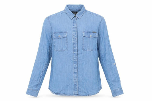 Superdry Women’s Blue XS Button-Up Chambray Shirt