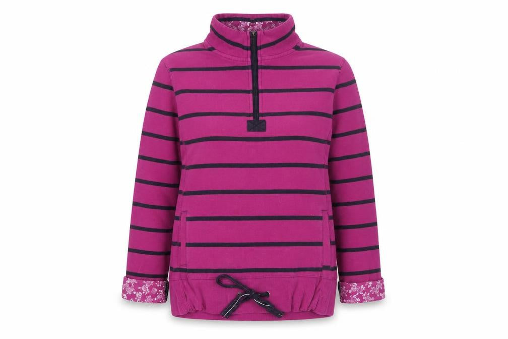 Per Una Women's Pink Striped Pullover Sweatshirt, M