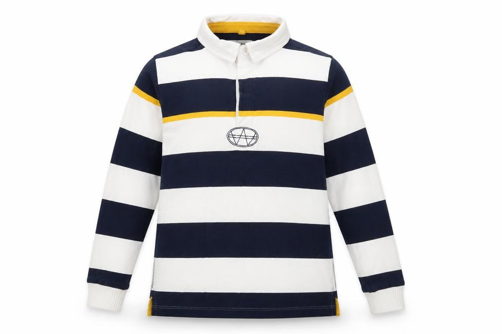 Marks & Spencer Boys Striped Long Sleeve Rugby Shirt 10 Years