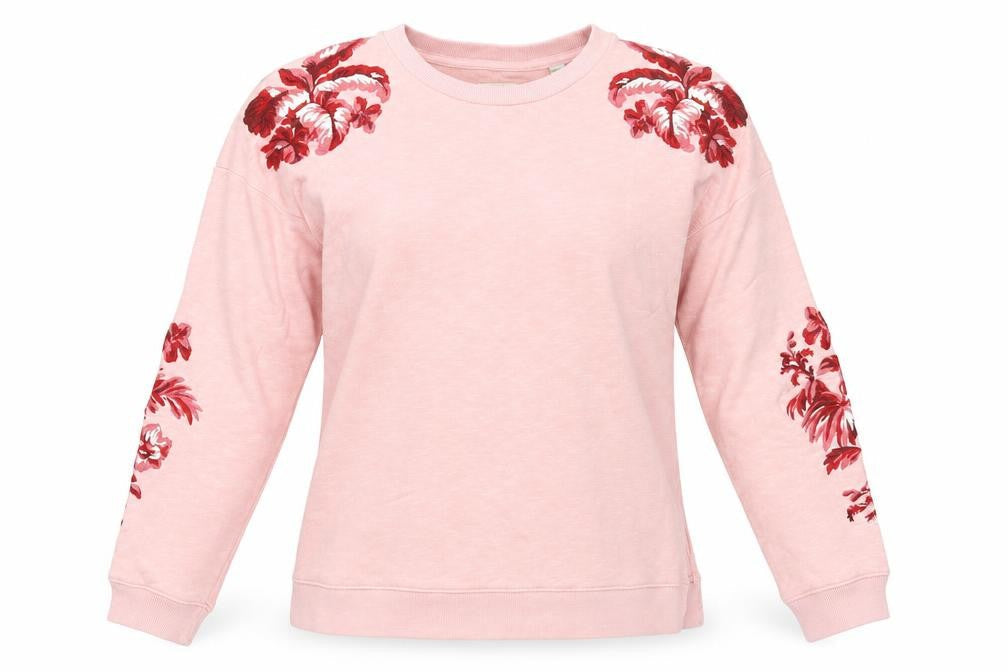 Jack Wills Pink Floral Embroidered Sweatshirt Size 8