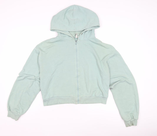 NLY Trend Women's Green Full Zip Hoodie - M