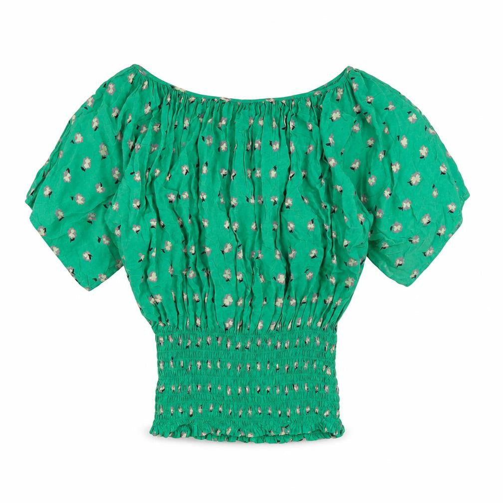 Warehouse Women's Green Floral Tunic Blouse Size 10