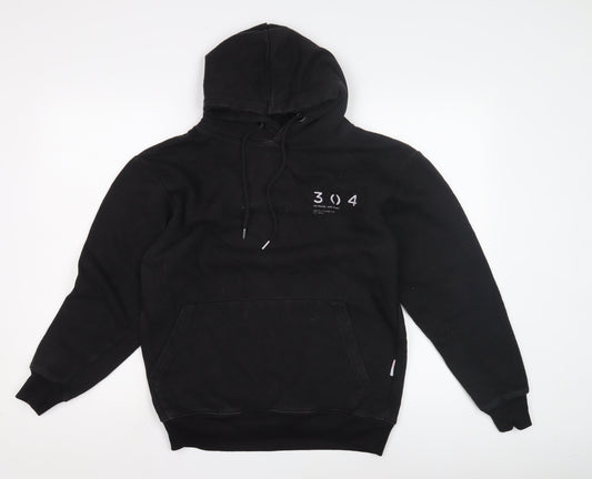 304 Unisex Black Hoodie XS Casual Pullover