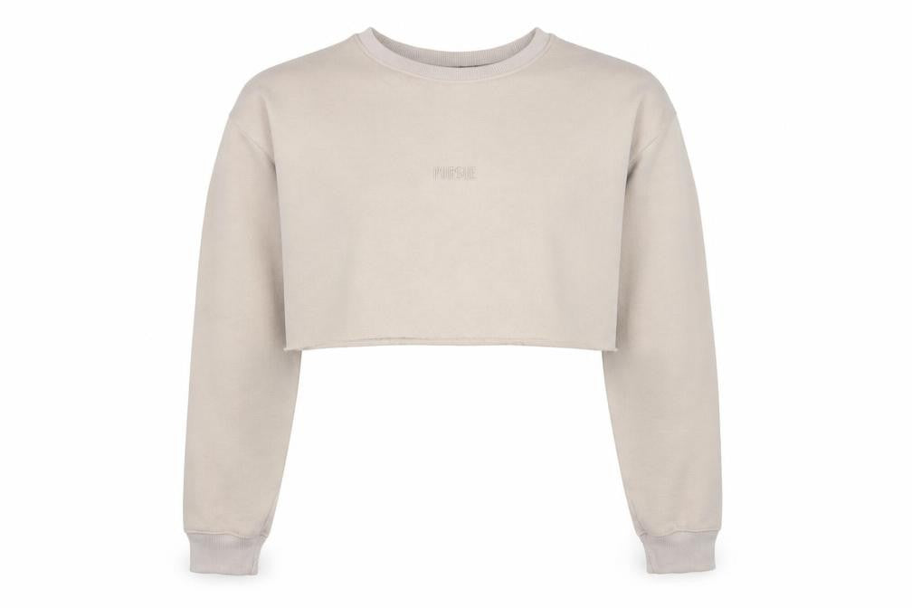 Pursue Fitness Women's Beige Pullover Sweatshirt Small