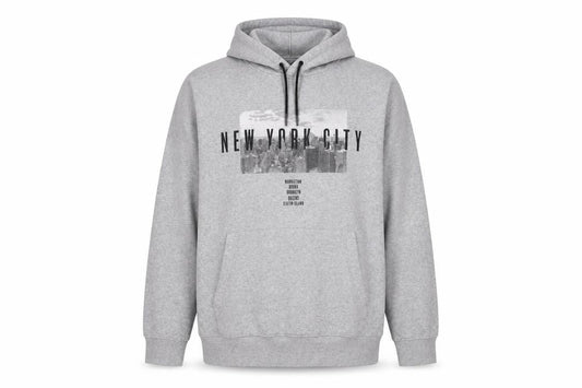 H&M Men's Grey XL Pullover Hoodie with Graphic Print