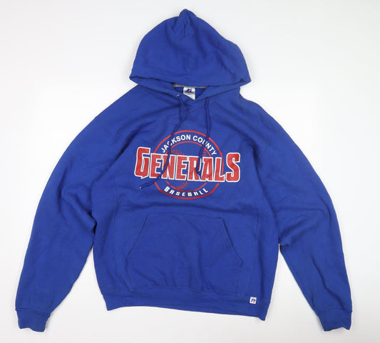 Russell Athletic Men's Blue Pullover Hoodie L
