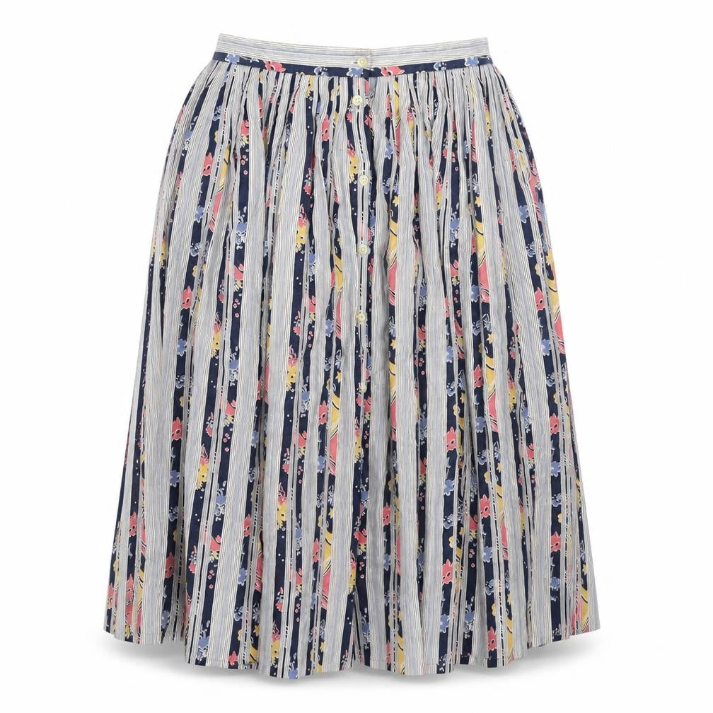 Jaeger Women's Multicoloured Pleated Midi Skirt, Size 14