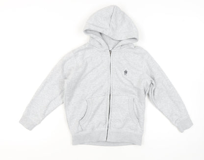 Additional front view of French Connection boys’ grey full zip hoodie 9-10 years