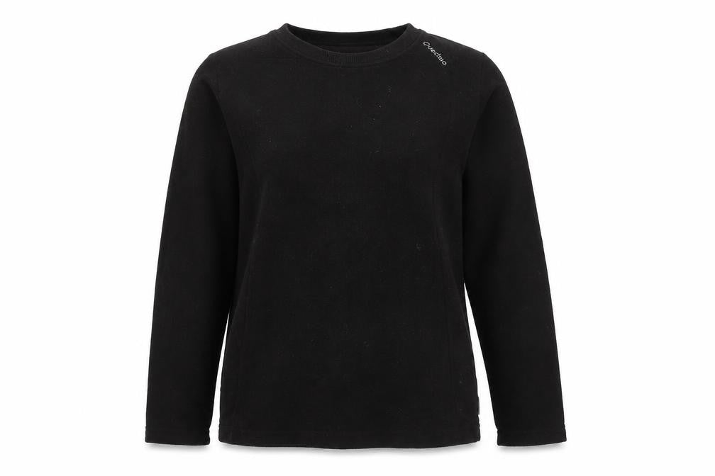 Quechua Black Unisex Fleece Sweatshirt Size 14