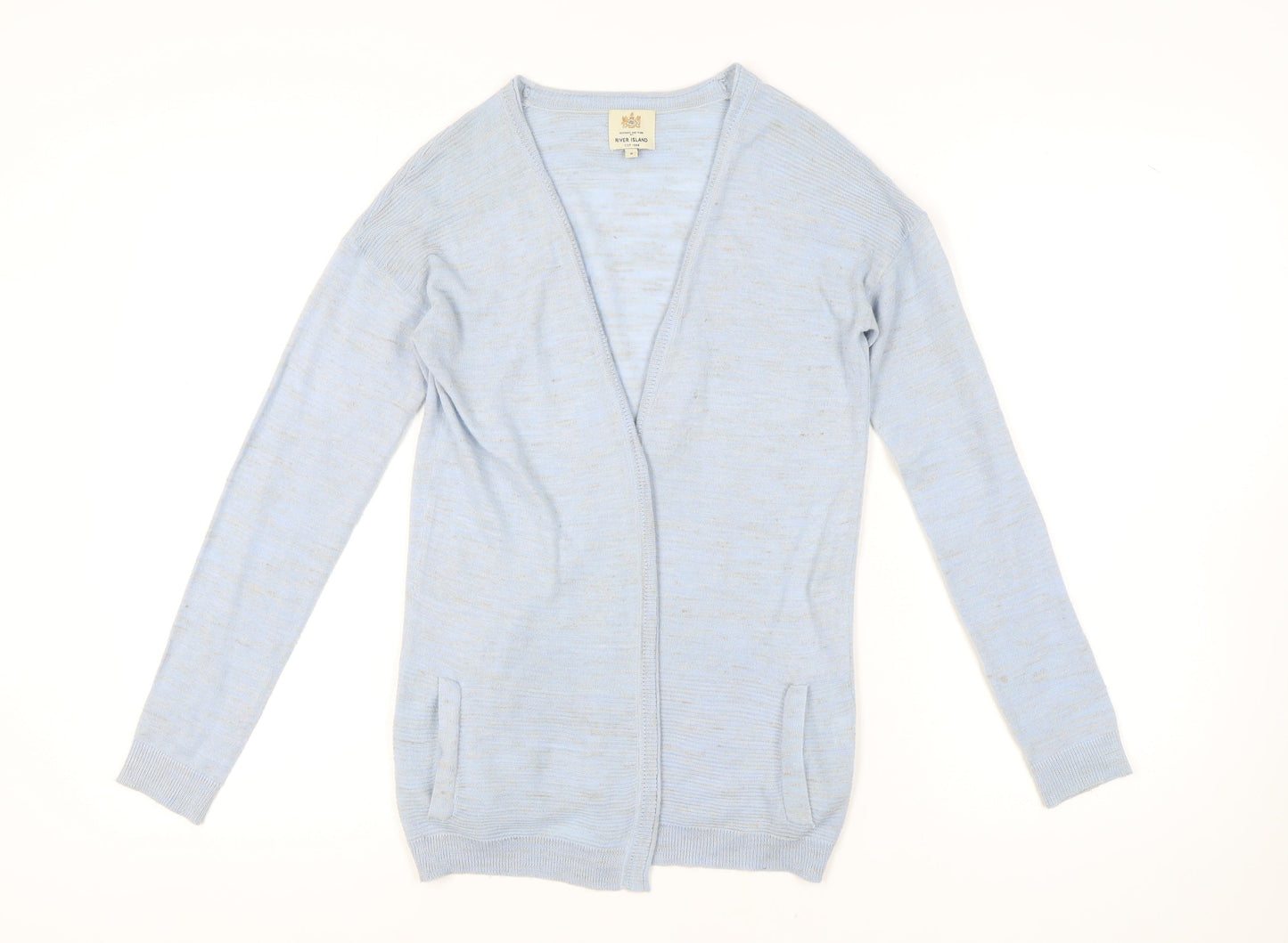 River Island Women's Blue Cardigan V-Neck Size 8