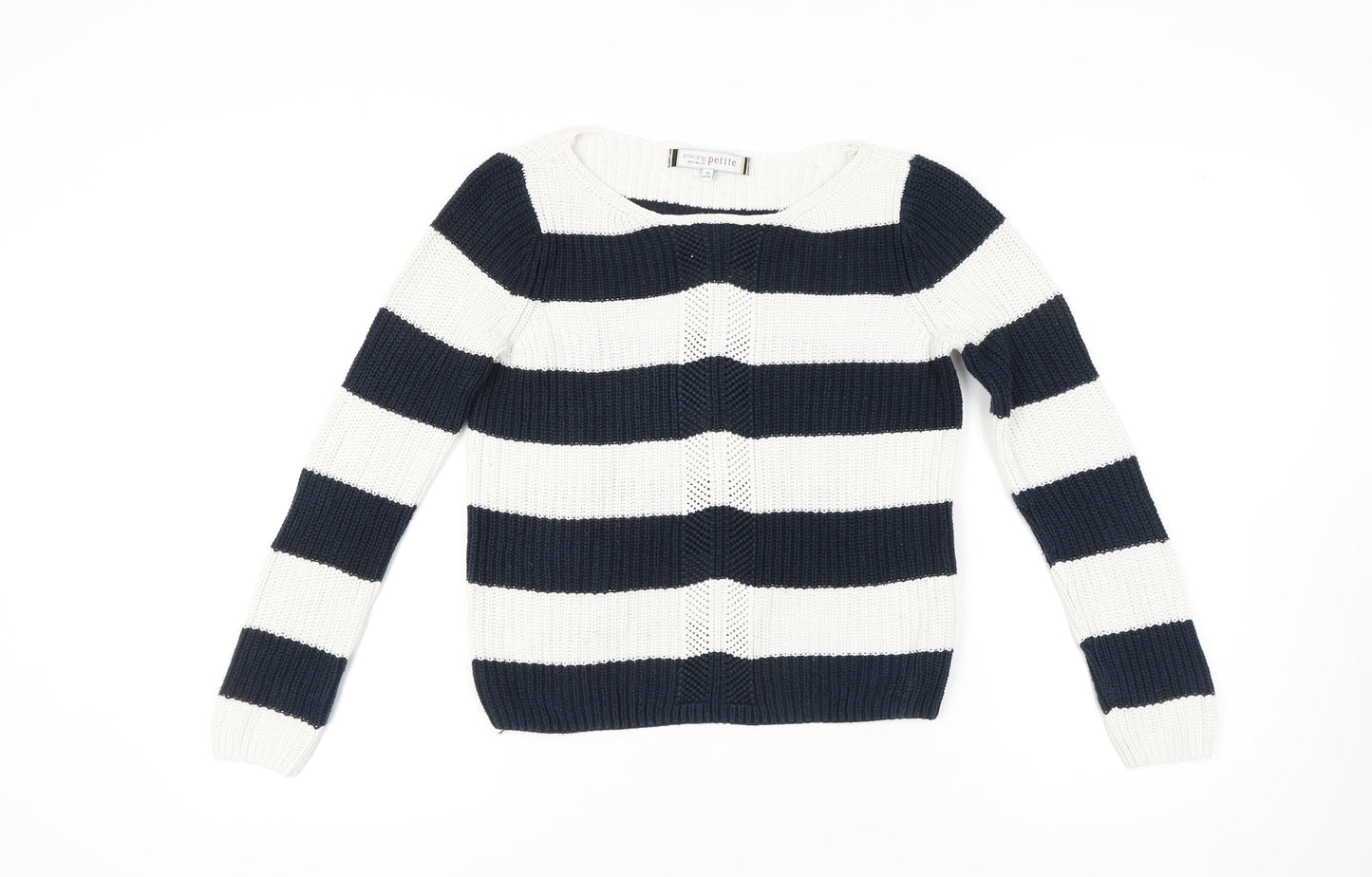 Principles Women Multicolour Striped Pullover Size 10 Petite